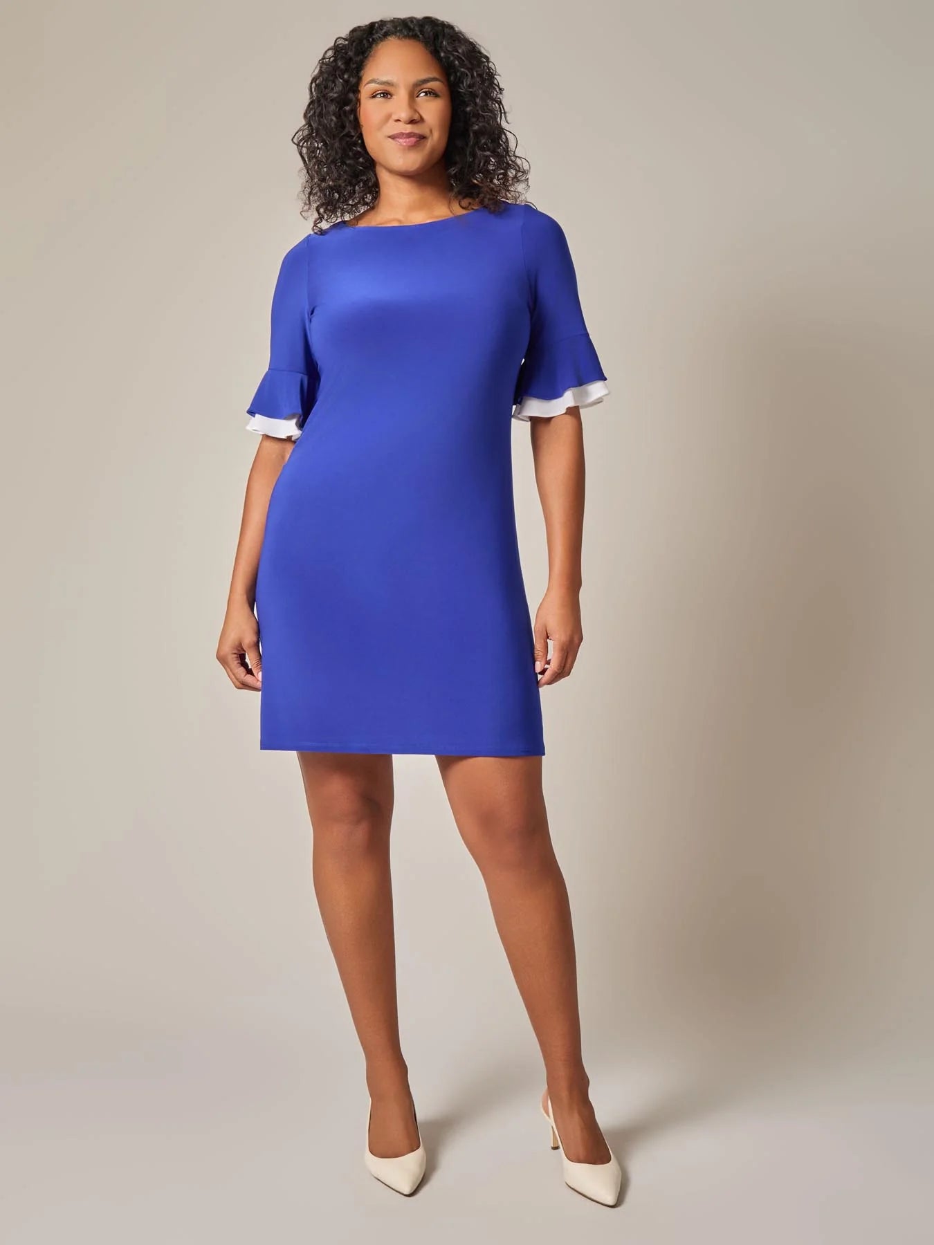 Ruffle Sleeve Shift Dress