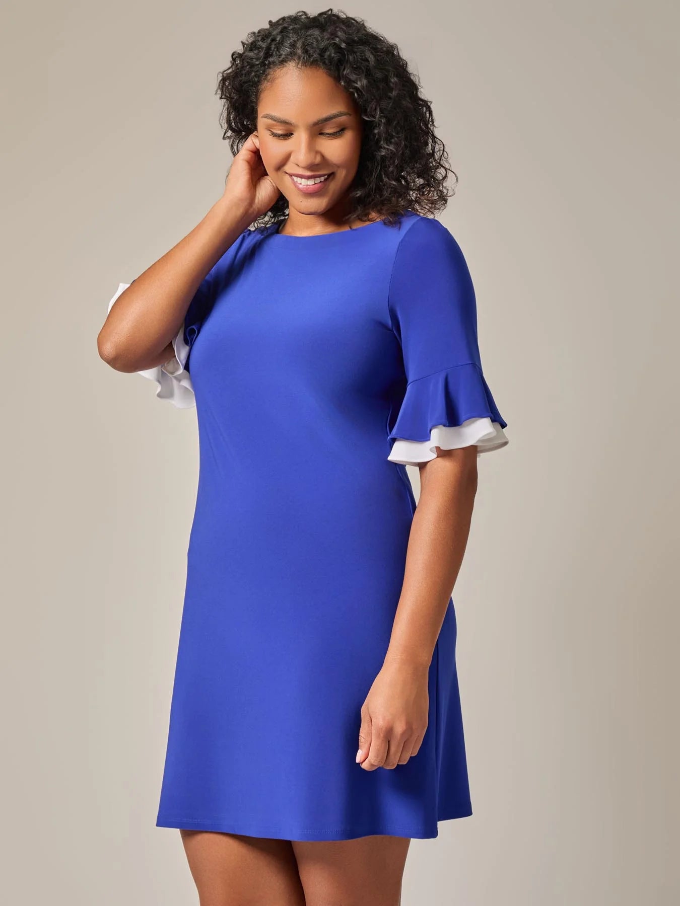 Ruffle Sleeve Shift Dress