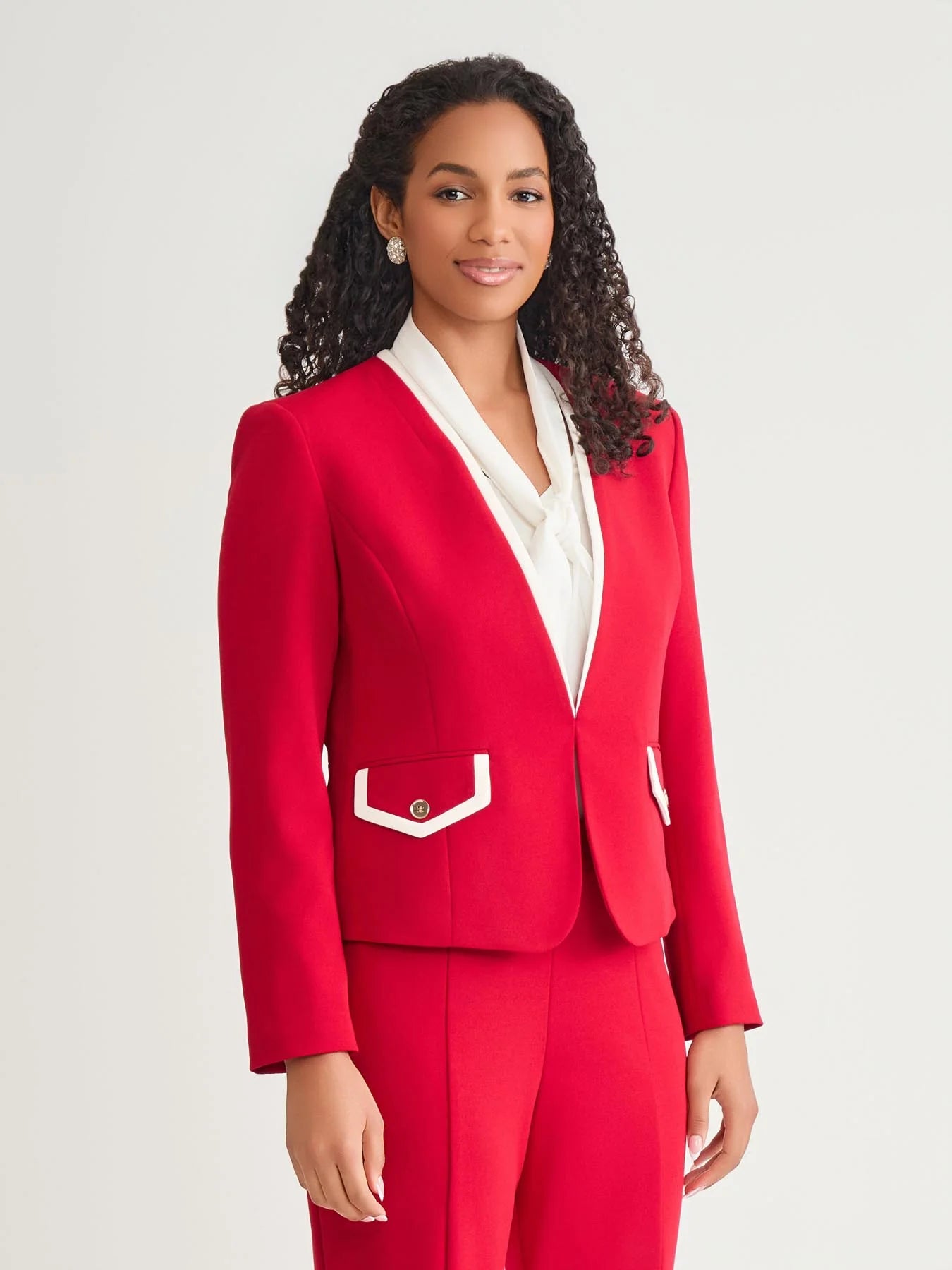 Framed Collarless Jacket