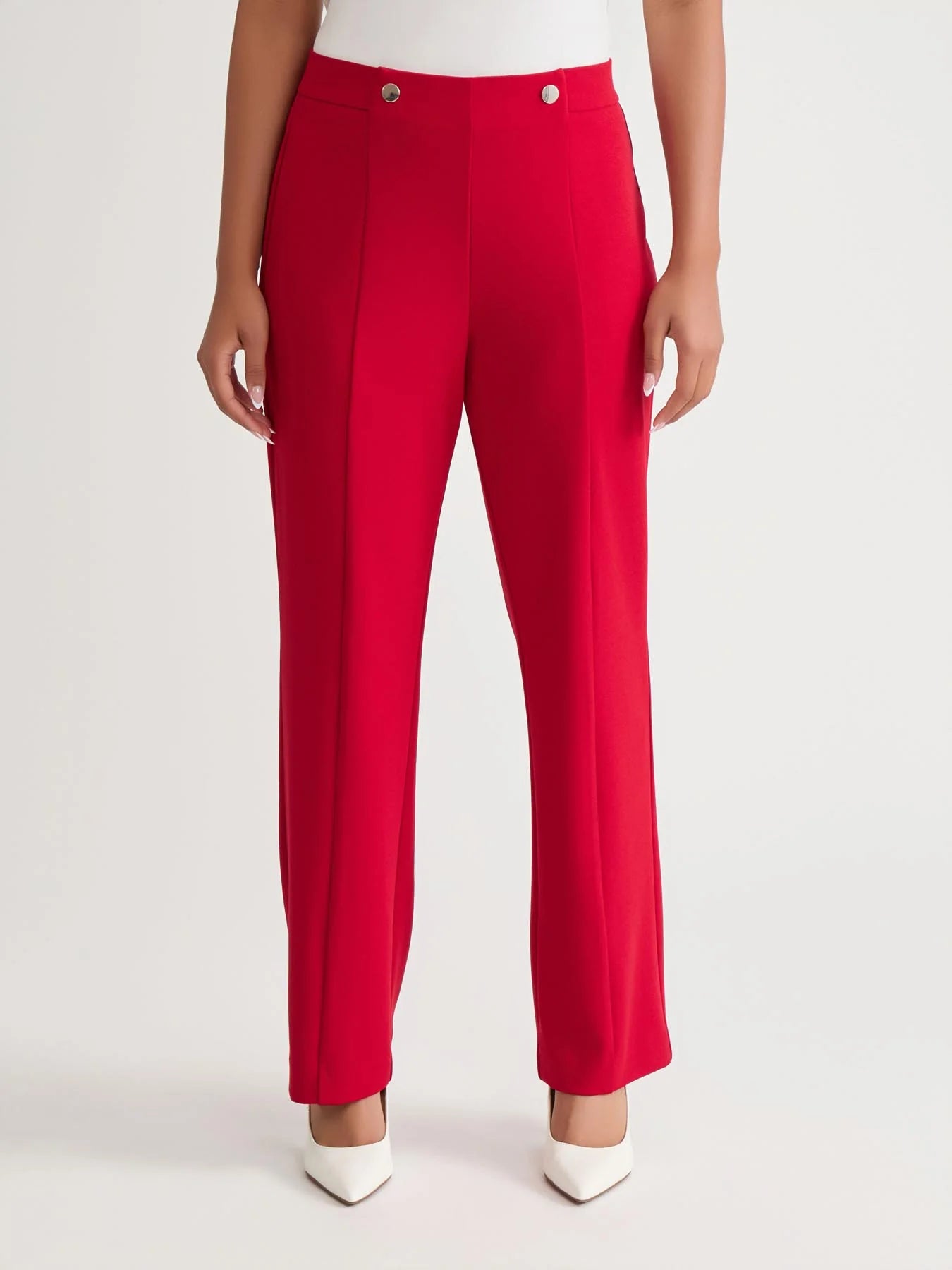 High Rise Pull-On Rivet Waistband Trouser
