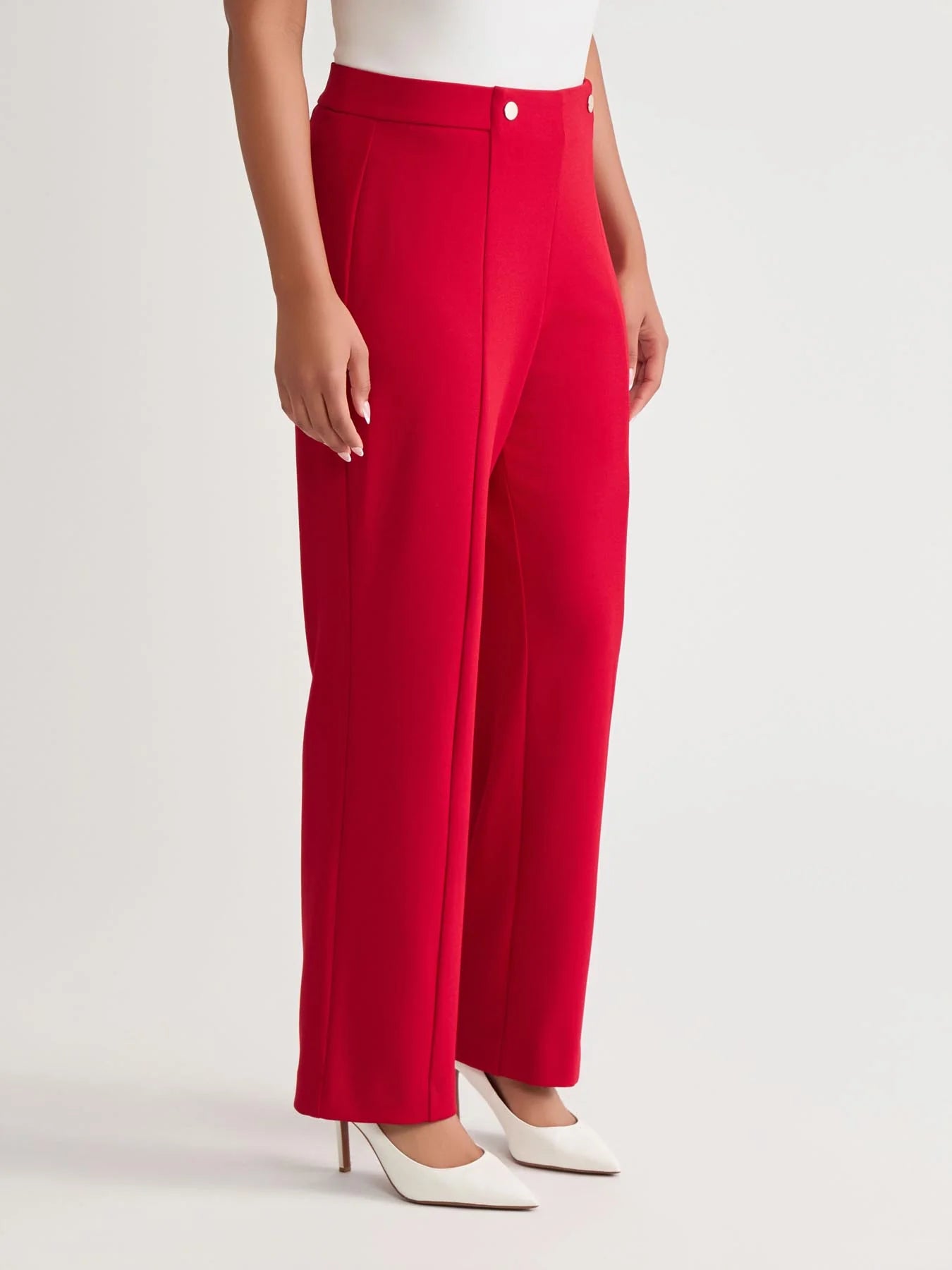 High Rise Pull-On Rivet Waistband Trouser