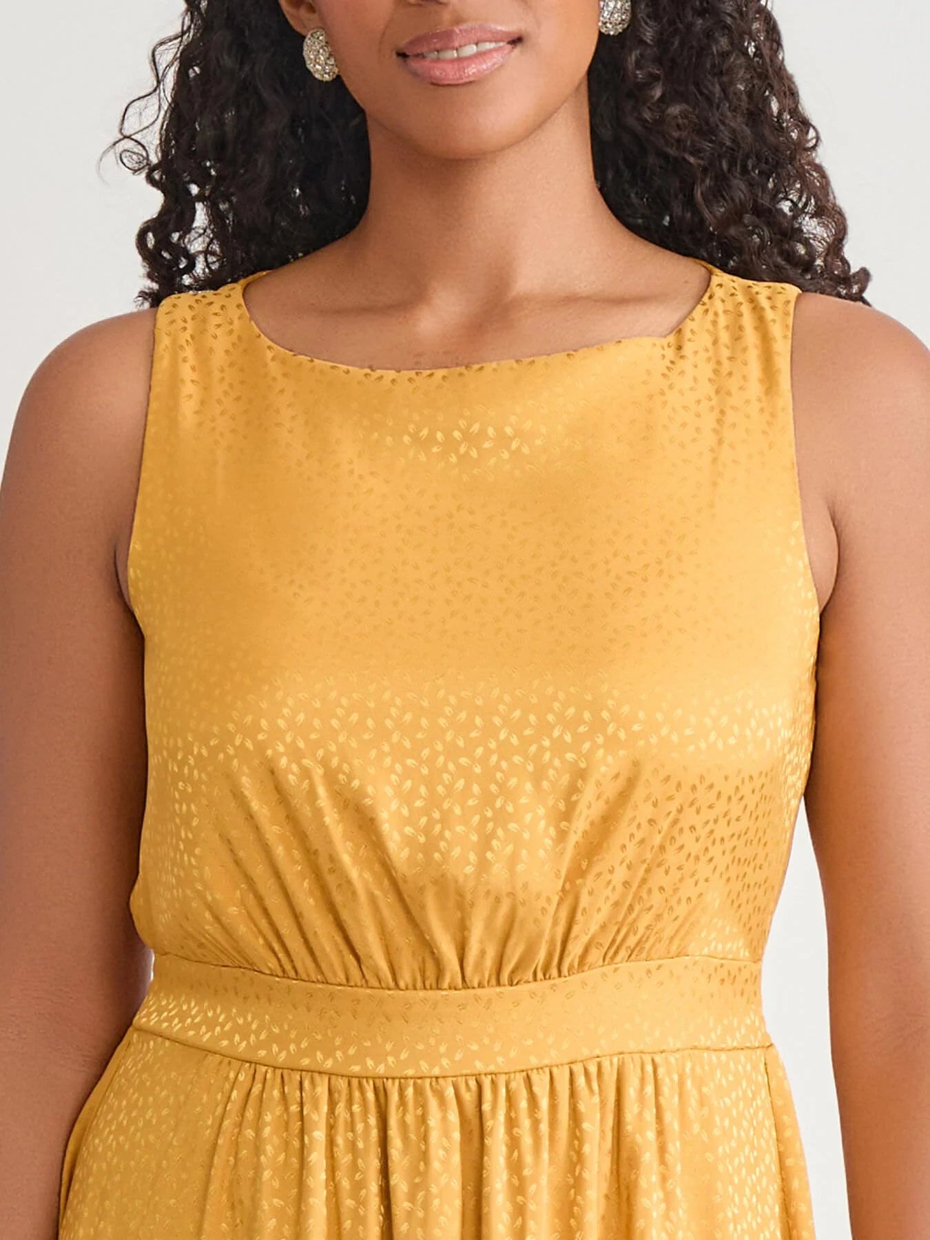 Sleeveless Boat Neck Tiered Dress
